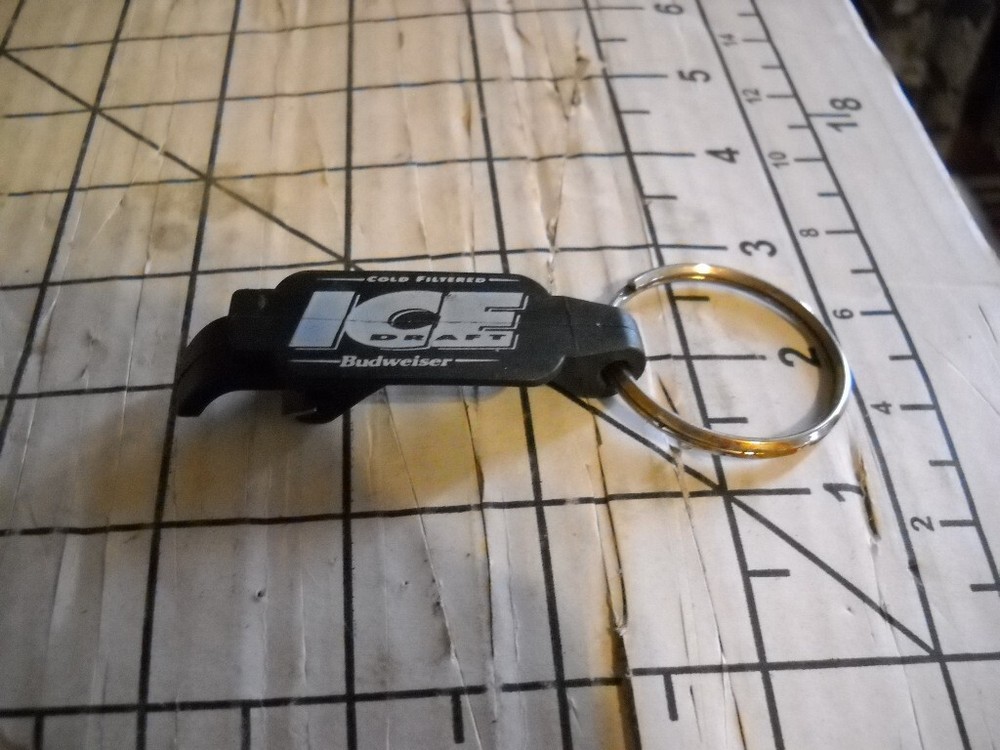 Budweiser Cold Filtered Ice Draft Beer Bottle Opener Keychain