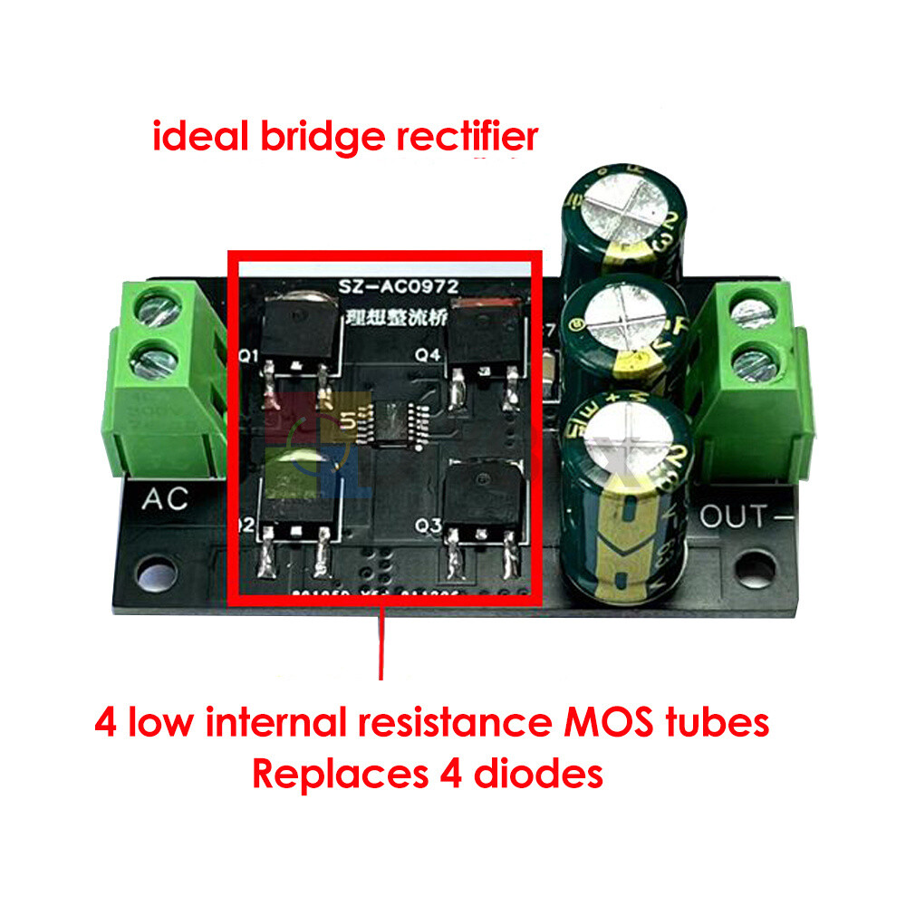 AC7-45V DC9-68V 50A Ideal Diode Bridge Rectifier Filter Module High Efficiency