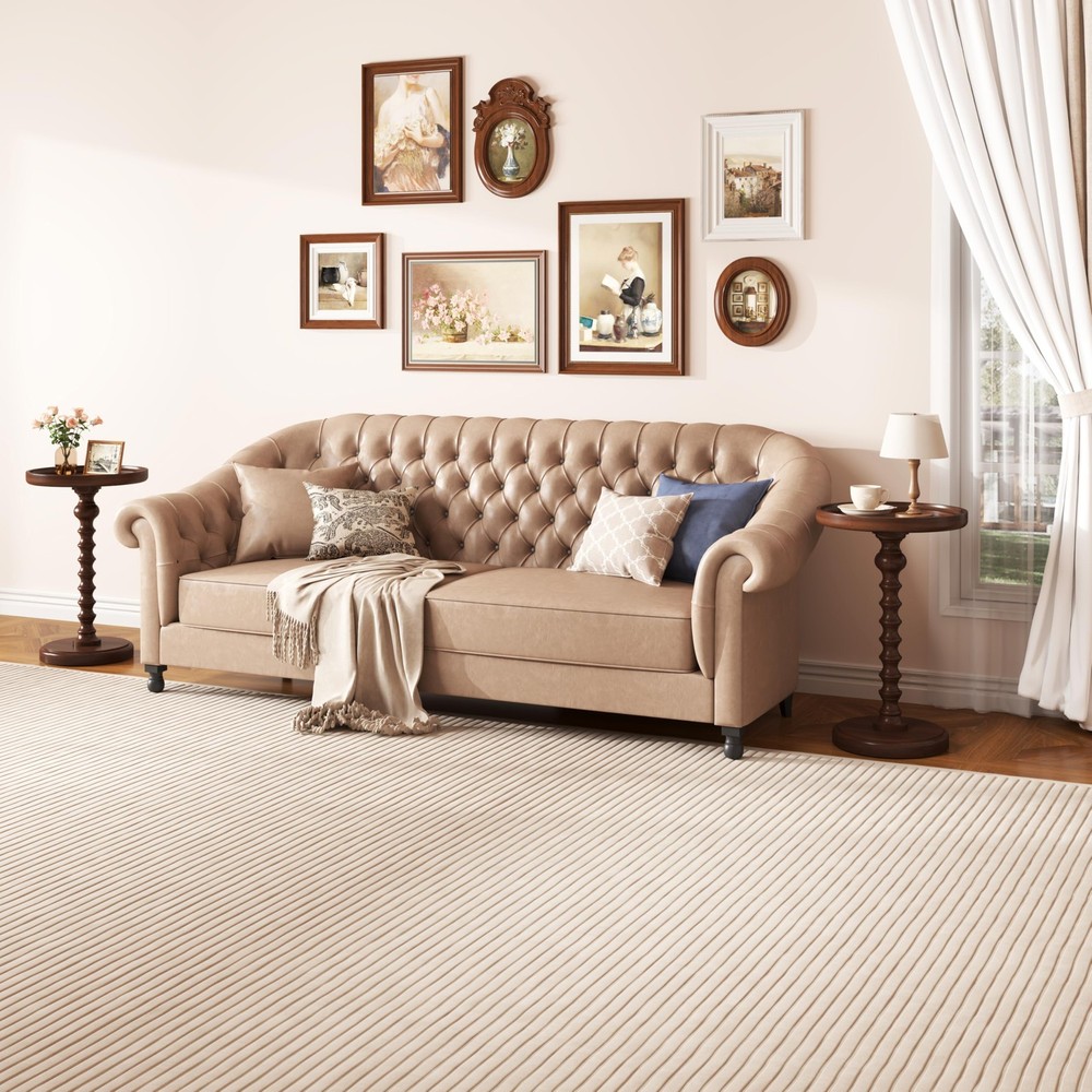 Round Side Table, Drink Table for Small Spaces, Mid-Century Accent End Table ...