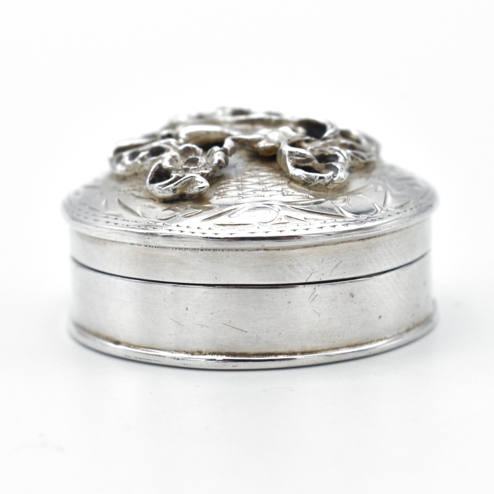 Vintage Solid Silver Pill Box Snuff Box 1991