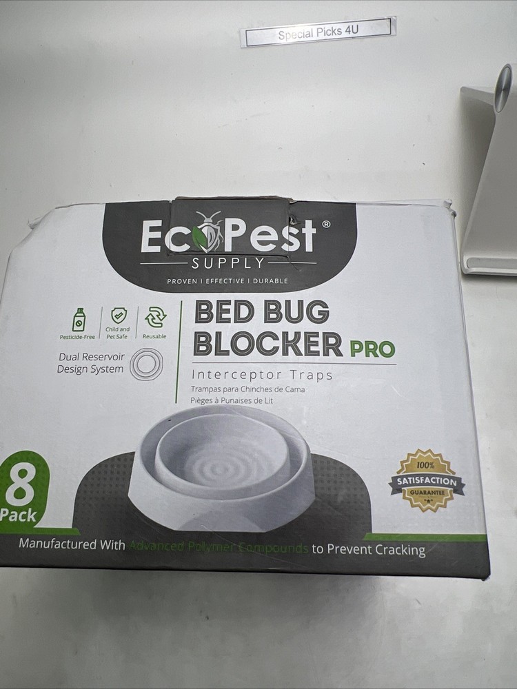 Bed Bug Interceptors – 8 Pack | Bed Bug Blocker (Pro) Interceptor Traps (White)