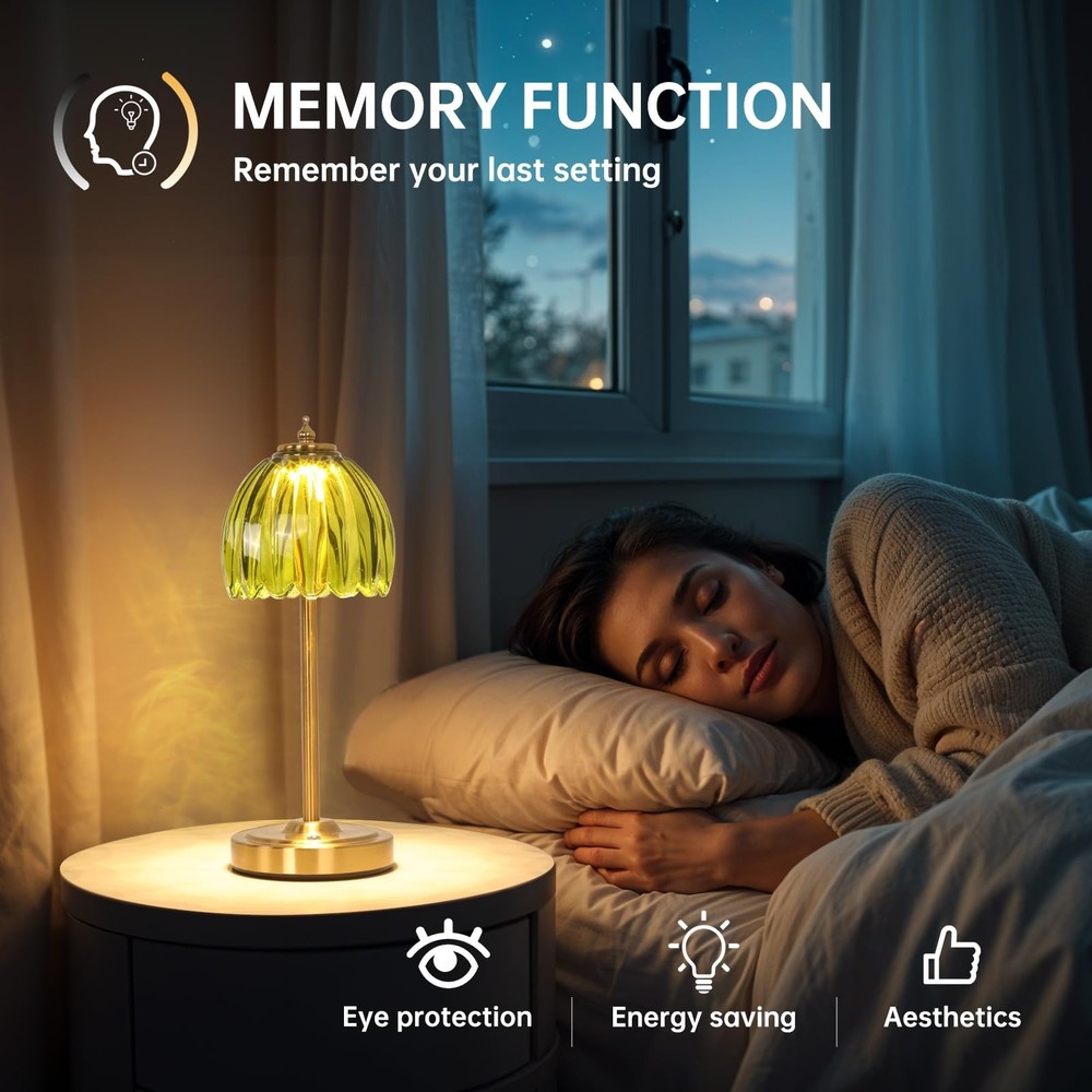 Cordless Small Table Lamp with 5000mAh Battery & Touch Control - 3 Adjustable...