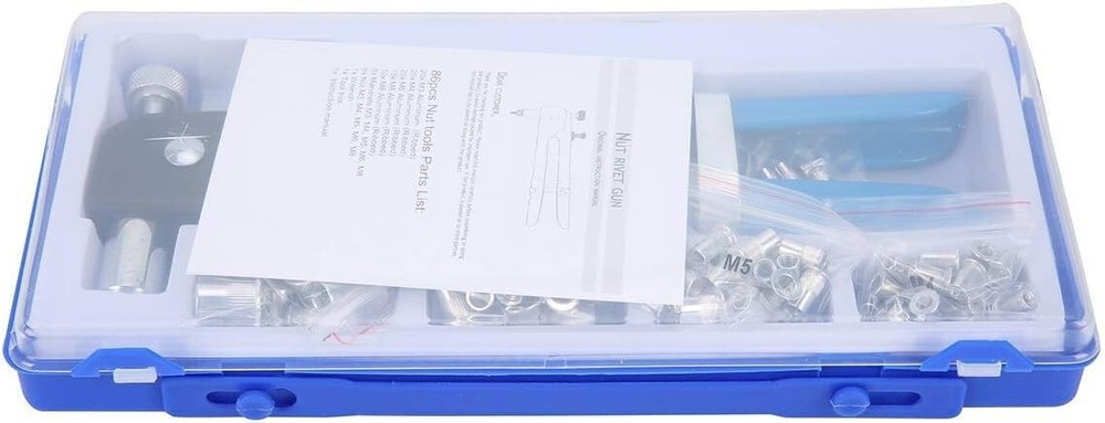 86Pc Threaded Nut Rivet Gun Insert Tool Riveter Rivnut Setter Riveting Kit M3-M8