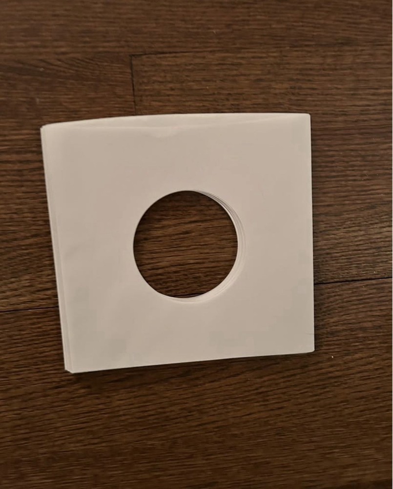 7” Vinyl Record Inner Sleeve And Jacket Bundle Plain White Accessory New