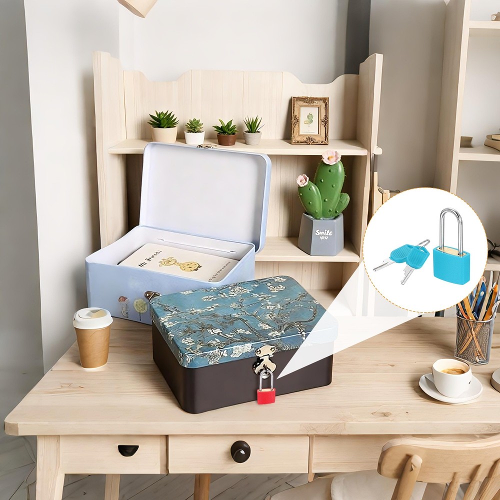 5 Pcs Padlock with Keys Long Shackle Waterproof Keyed Locks Blue