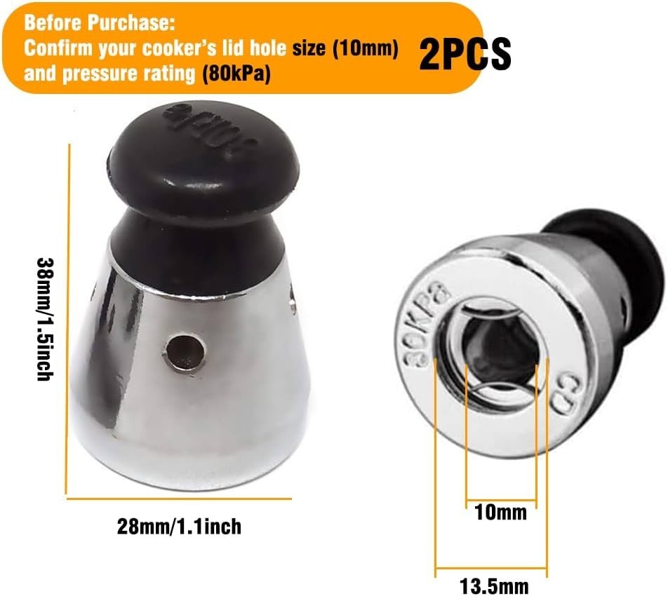 Universal Pressure Cooker Jigger Valve Replacement with Standard, Silver