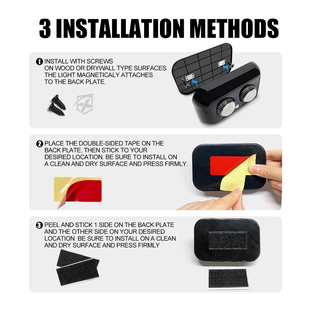 2Pcs Gun Safe Light with PIR Motion Sensor Light Activation Cabinet Light Pods