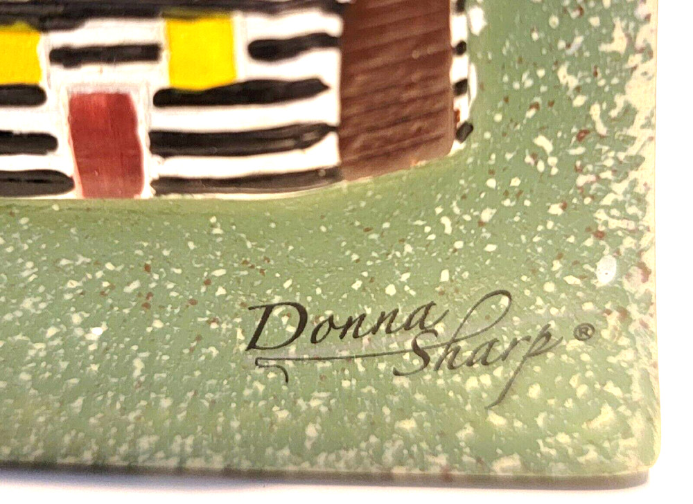 Donna Sharp Rustic Design Bear Lake Hand Painted Embossed Toothbrush Holder EUC