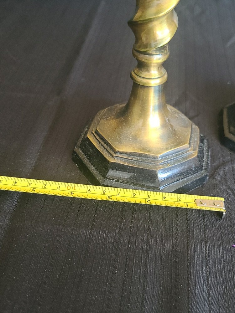 2 Ornate Solid Brass Candle Sticks Made In India EUC