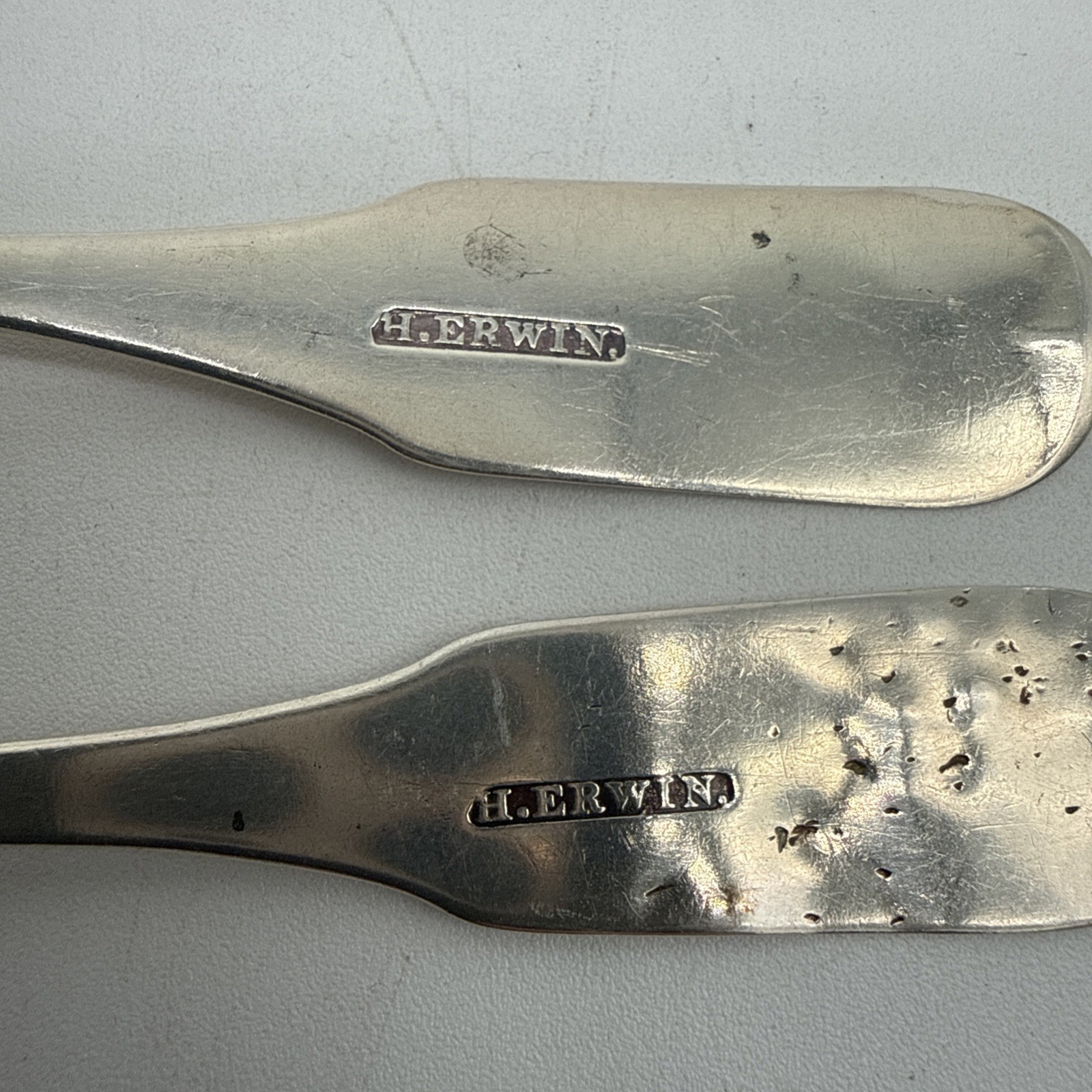 H. Erwin Lot of 5 Coin Silver Spoons Approx 3.6 Ounce