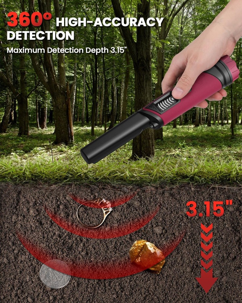DR.ÖTEK Metal Detector Pinpointer IP68 Fully Waterproof Underwater Handheld