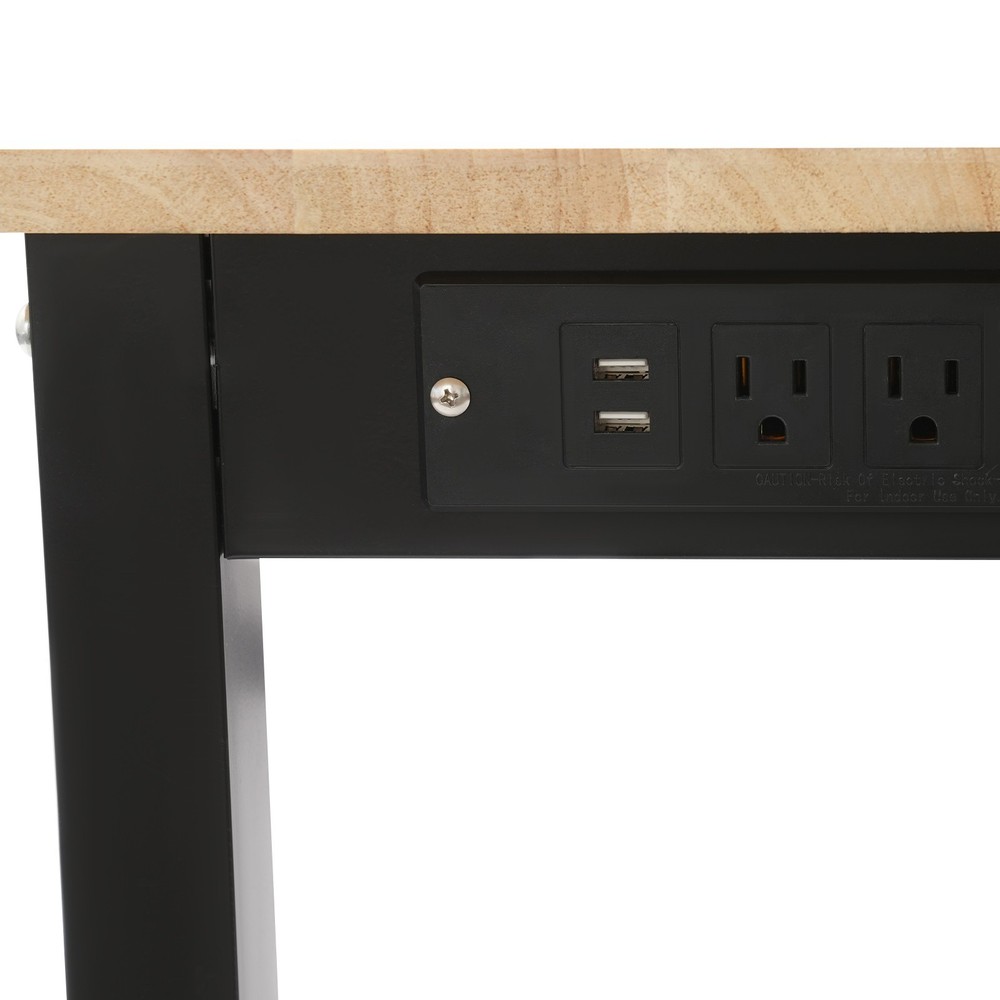 Max 2000 lbs Adjustable Height Workbench W/Power Outlets Heavy-Duty Work Table