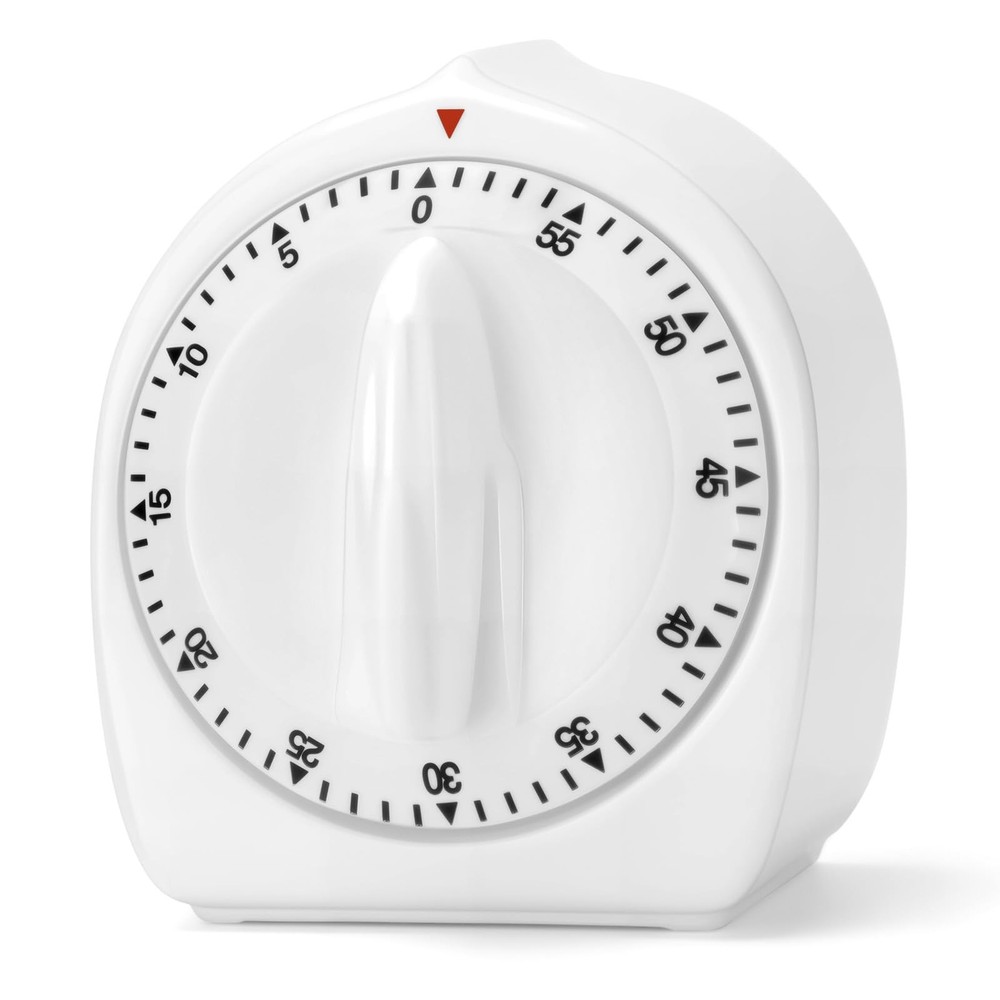 Kitchen Timers for Cooking, 60 Minute Wind Up - Chef Cooking Timer (White)