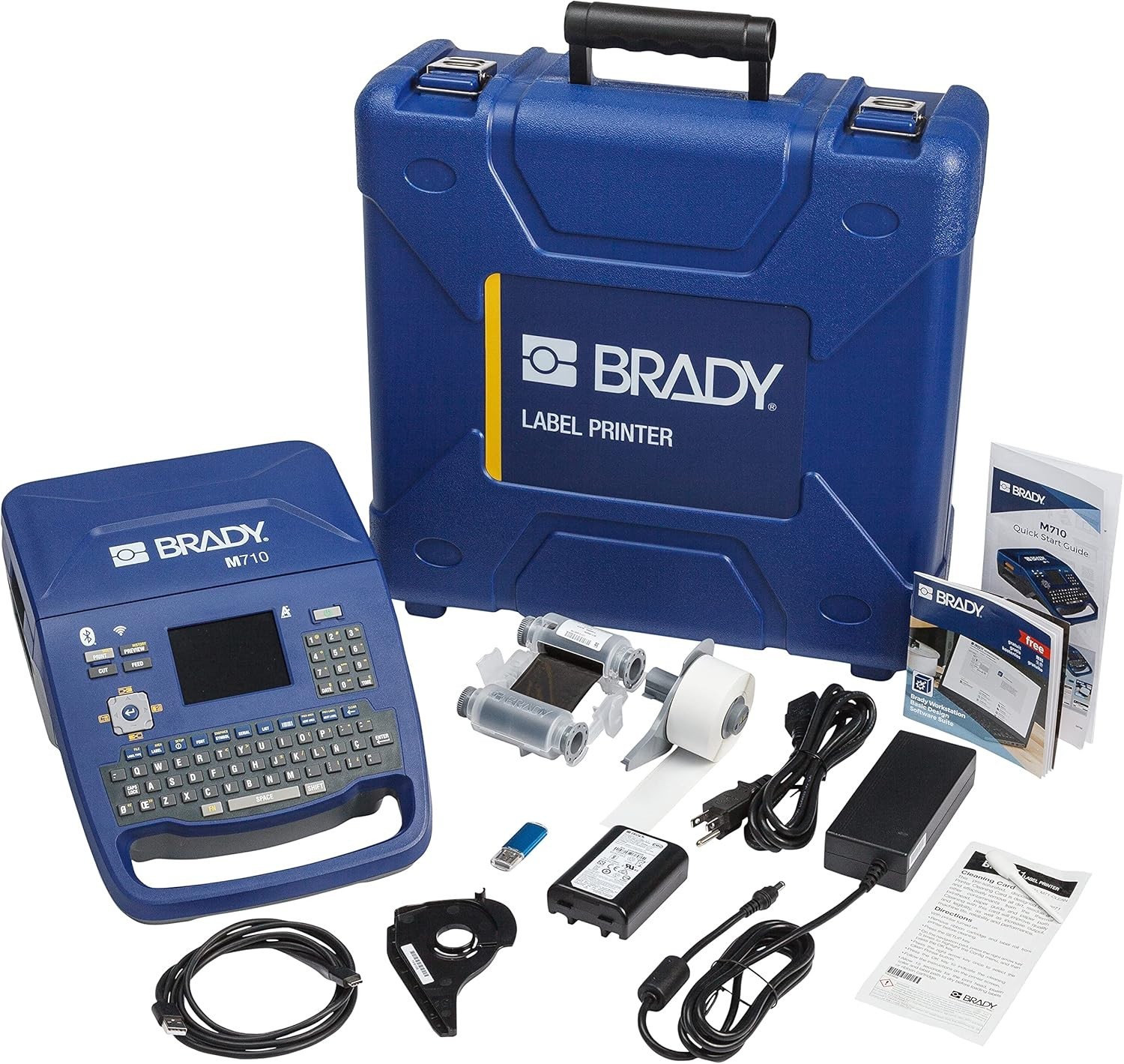 Brady M710-WB-KIT Bluetooth Wi-Fi Portable Label Printer w/ Hard Case bundle