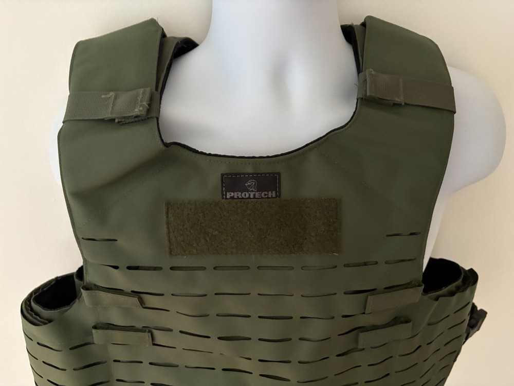 PROTECH UltraComp Armor Carrier Tactical Green Large Webless Laser Cut MOLLE