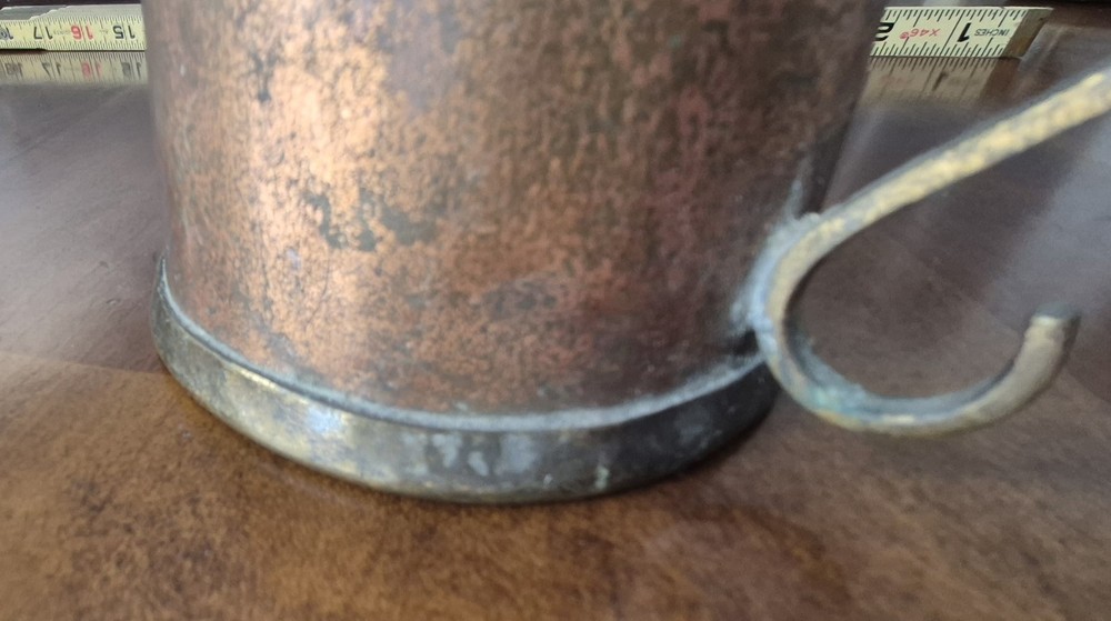 Vintage Primitive Looking Stein Copper And Brass