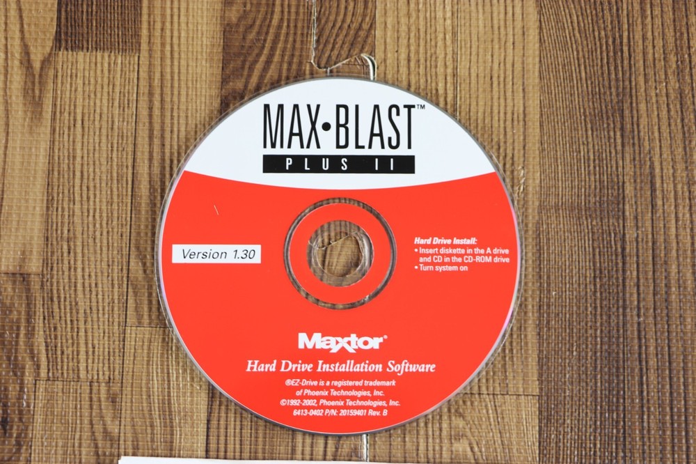 Maxtor Max Blast Plus II Hard Drive Installation Software Version 1.30 CD