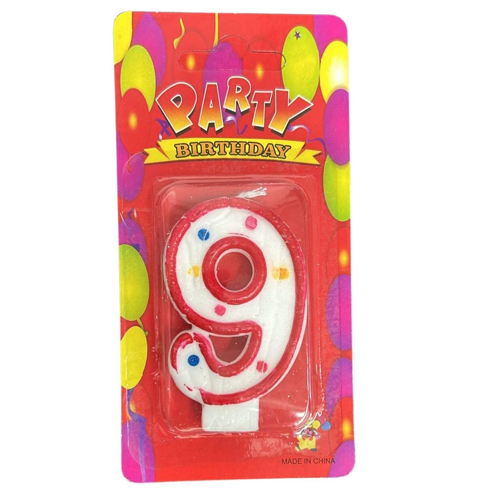 Birthday Number-9 Cake Candle: 1 Pack