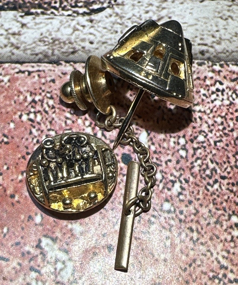 Vintage NASA Apollo Space Command Module Tie Tac Pin Astronauts