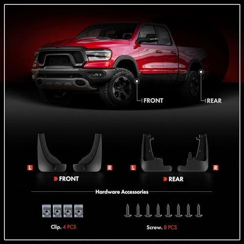 Set of 4PCS Mud Flaps Splash Guards Mudguards Mudflaps with Hardware Kits