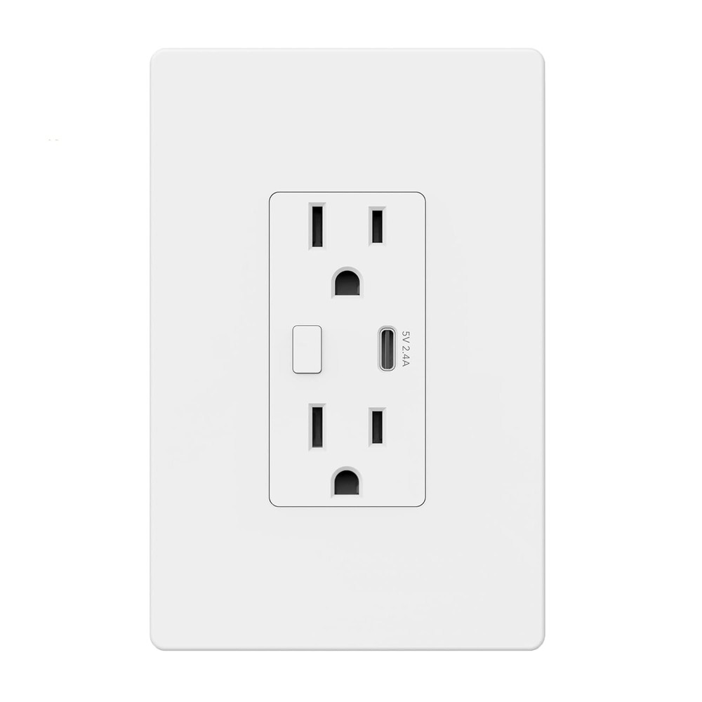2 Pack Smart Electrical Outlet with Voice Control and Type-C Charging