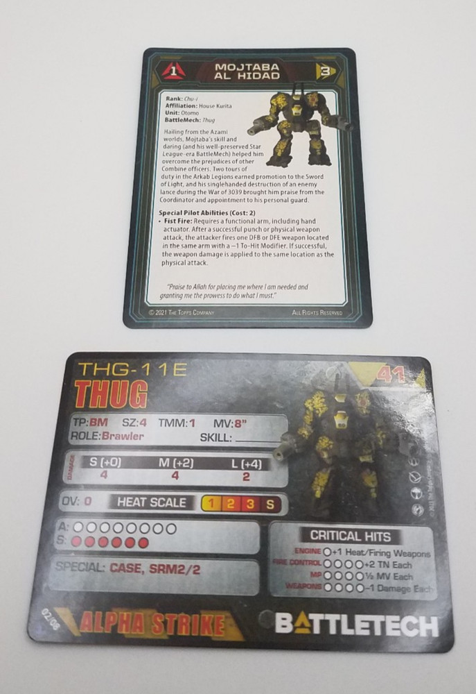 Battletech Inner Sphere Support Lance - Thug *Mech & Cards*