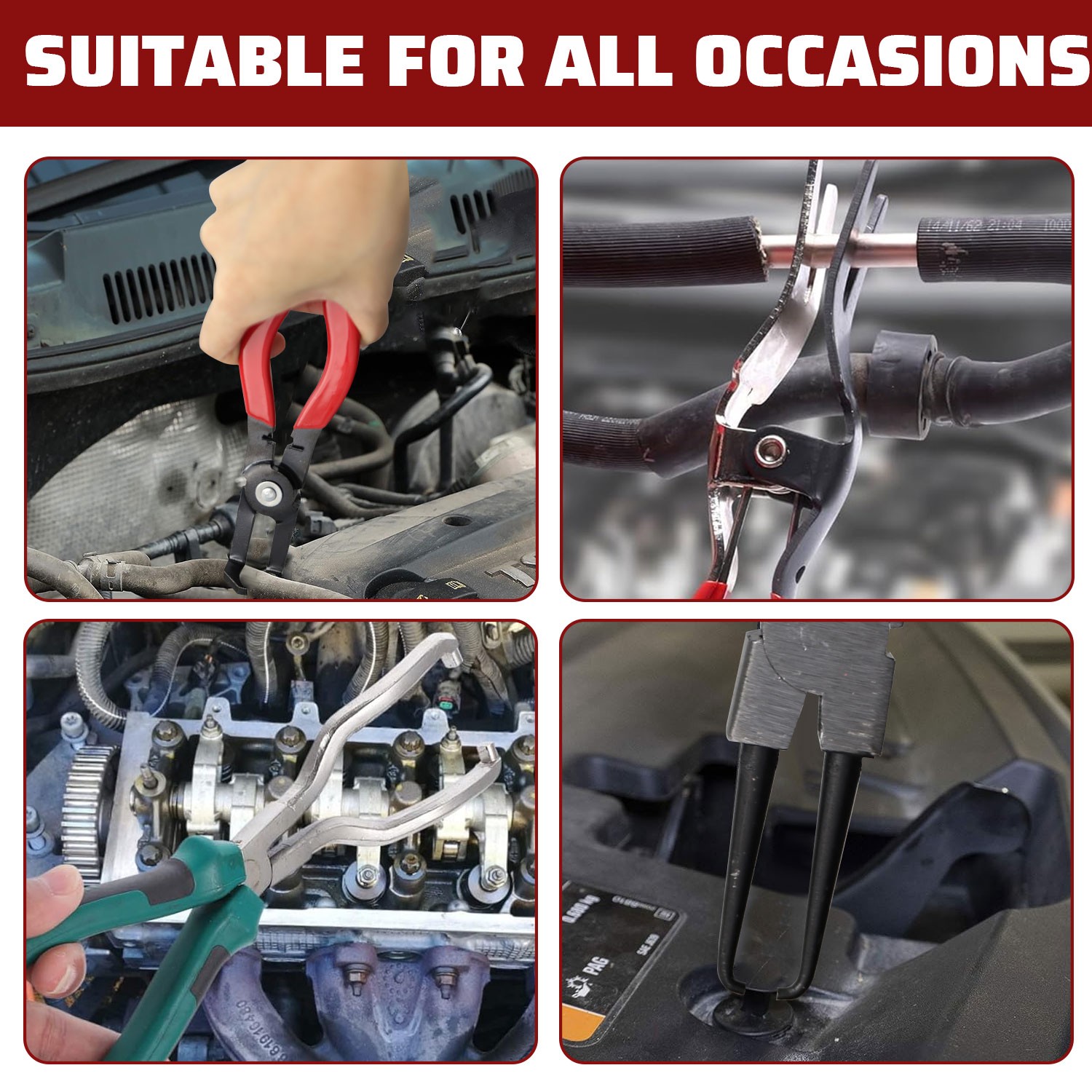 4Pcs Hose Clamp Pliers Remover Kit Water Pipe Fuel Spring Removal Tool Pipe Clip