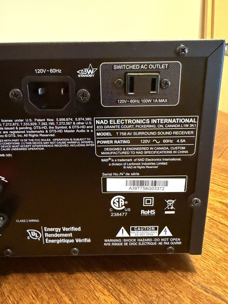 NAD T758 Receiver w/ Mic, Remote and Antenna Bundle