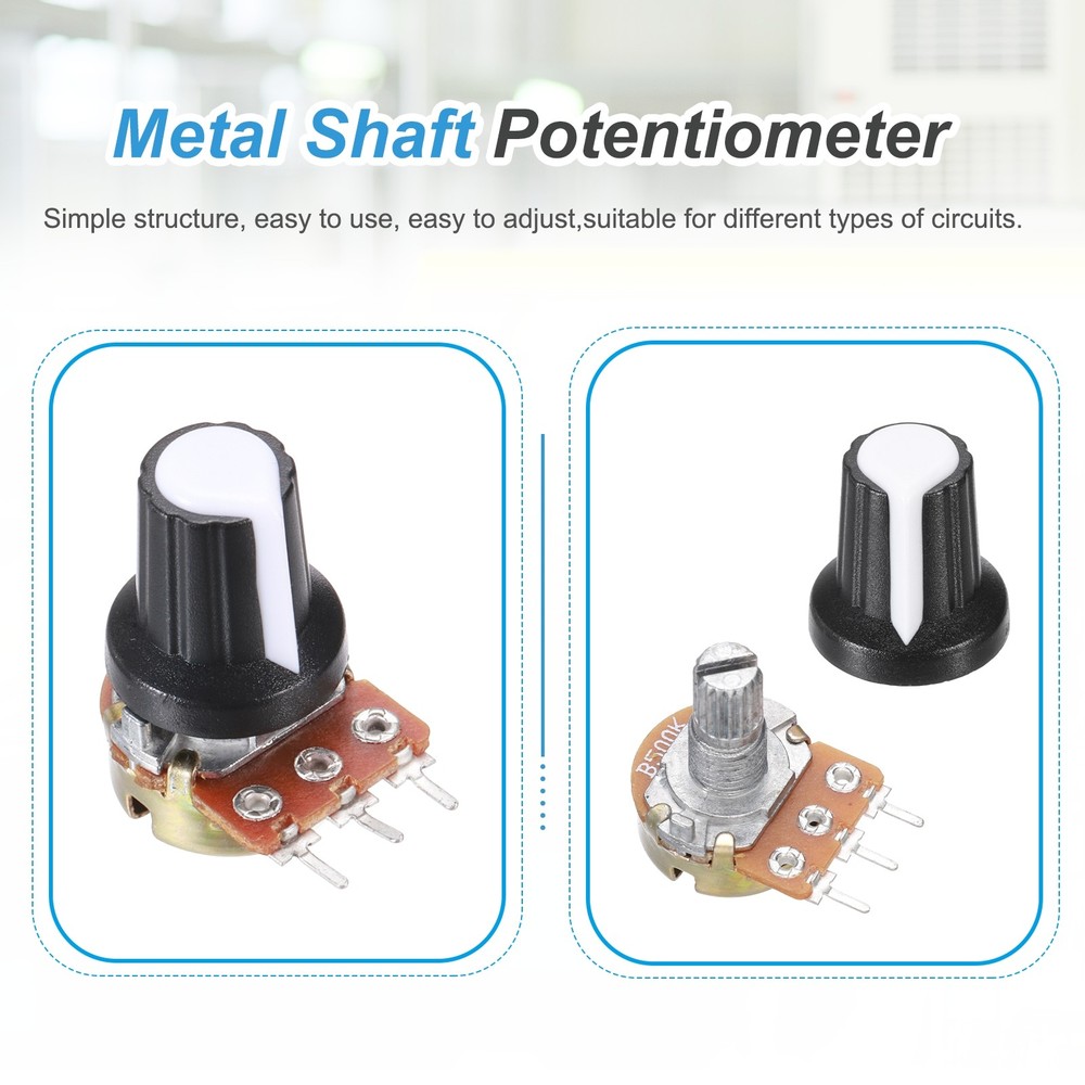 5Pcs WH-148 Potentiometer 3Pins B500K±20% Ohm Variable Resistor with 5 Knobs