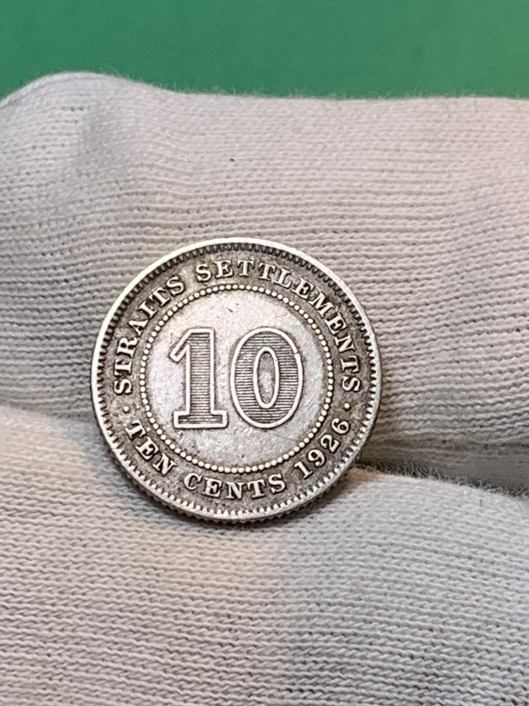 1926 Straits Settlements Silver 10 Cents (A2284)