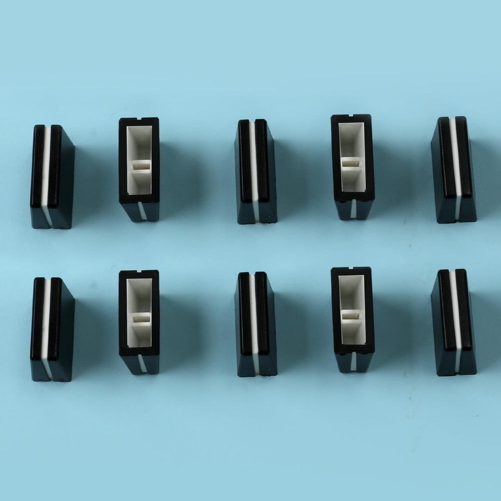 Black Fader Caps Mixer Slider Knobs 10pcs Durable Rubber for Long Lasting Use
