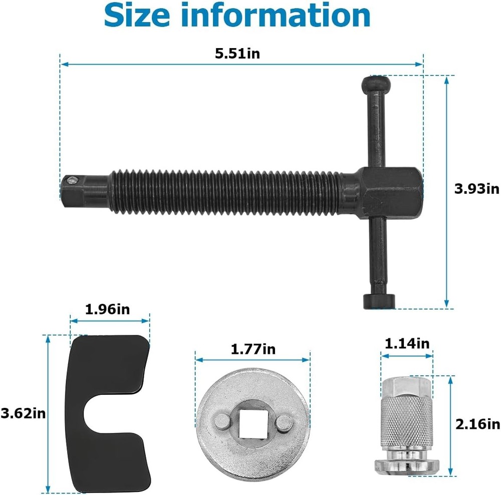 Brake Caliper Tool Piston Wind Back 3Pc New