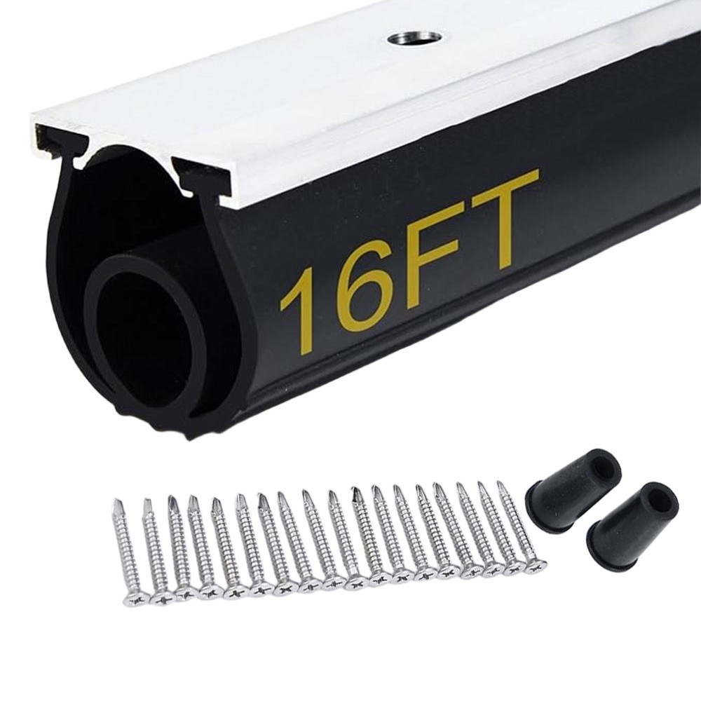 16Ft Garage Door Bottom  Buffering Seals Weatherproof Sealing Rubber Universal