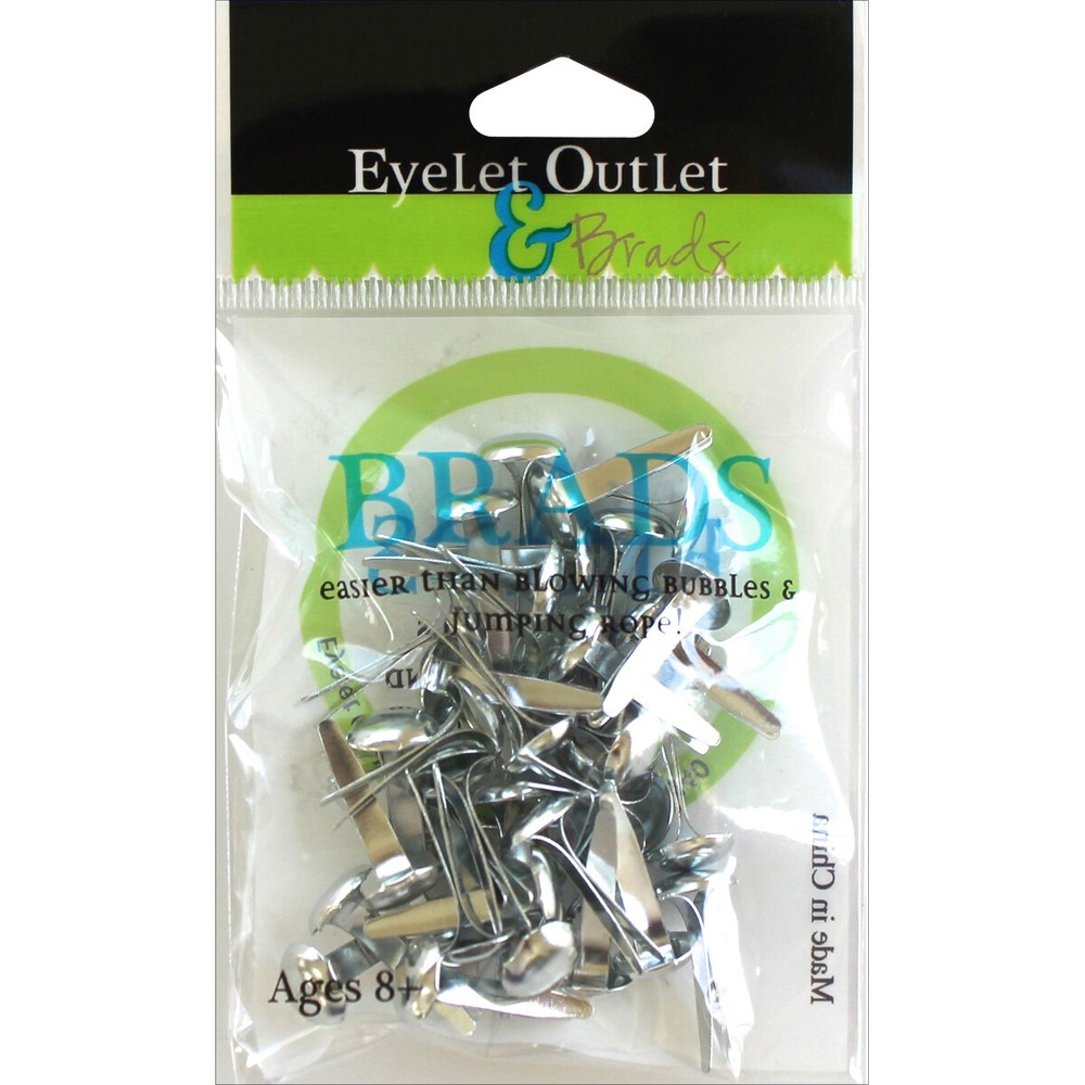 Eyelet Outlet BRD8MM-710B Round Brads 8mm 40/Pkg-Silver