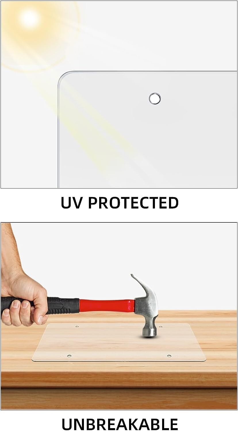 2x Clear Flat License Plate Cover Shield Plastic Tag Protector USA Made