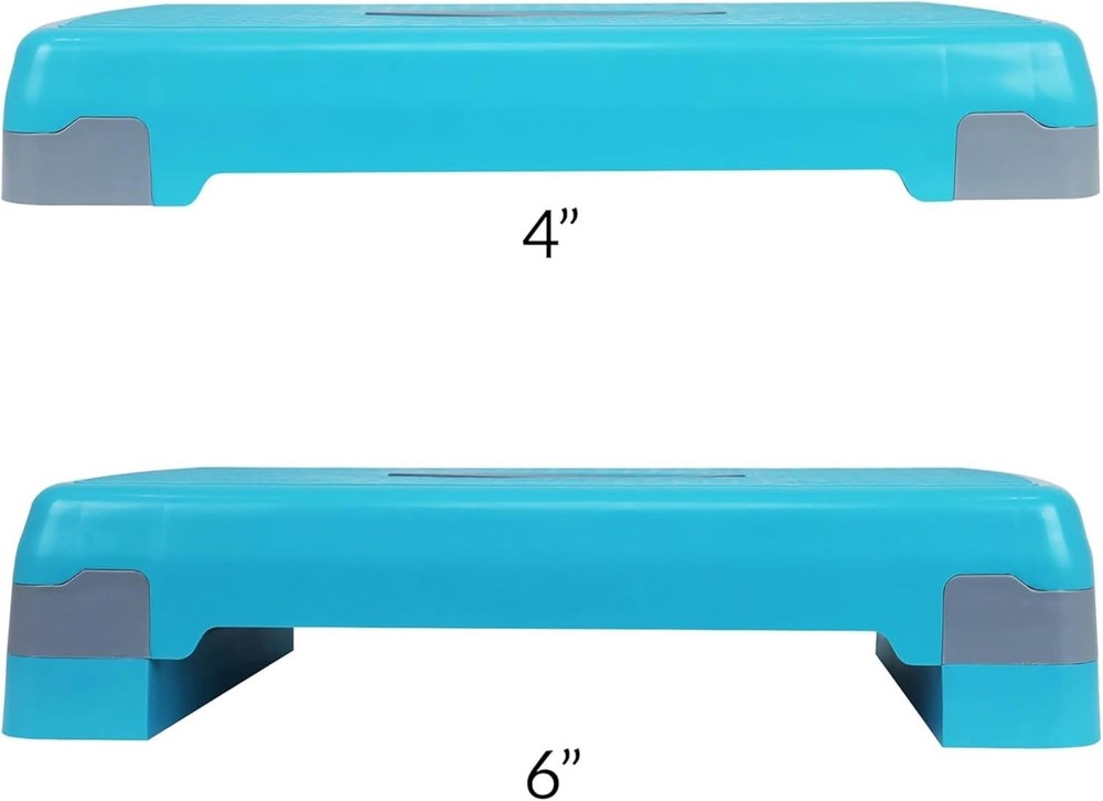 Aerobic Step Platform Trainer with Adjustable 2-Level Risers, 400 Pound Weigh...