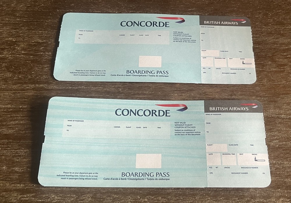Concorde Boarding Pass Blank