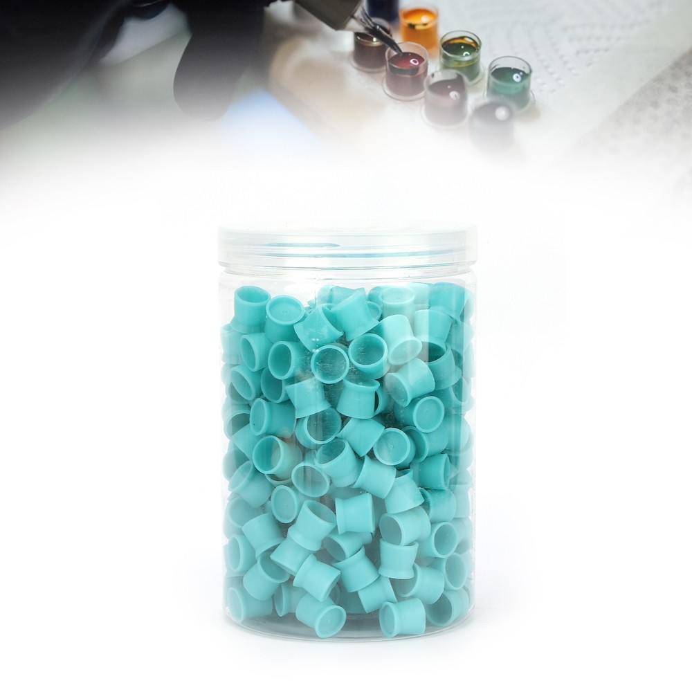 300pcs Disposable Tattoo Ink Cups Blue