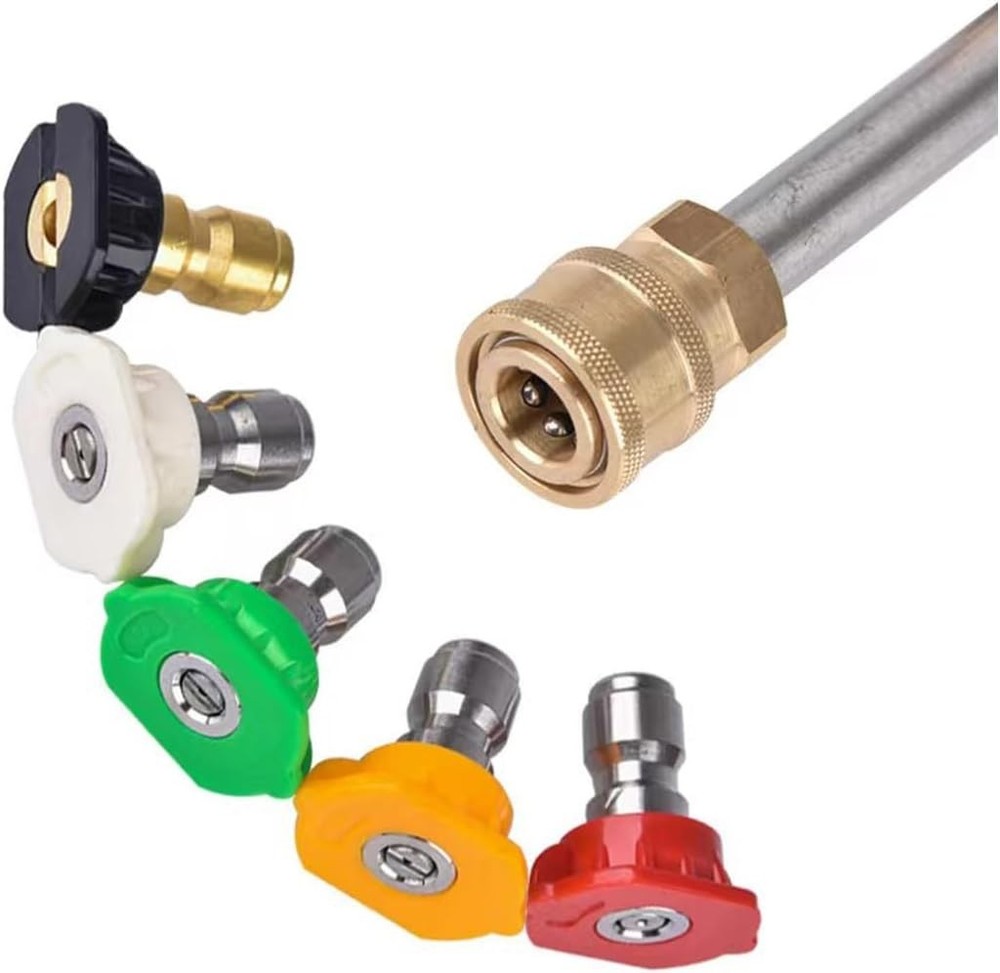 5-Pack High-Pressure Washer Nozzle Tips Set, 4500 PSI, Multi-Angle, Stainless...