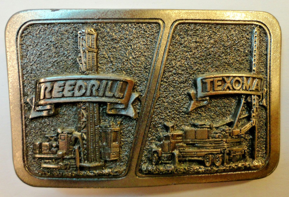 Reedrill-Texoma Belt Buckle Solid Brass Mining Exclusive Construction Equipment