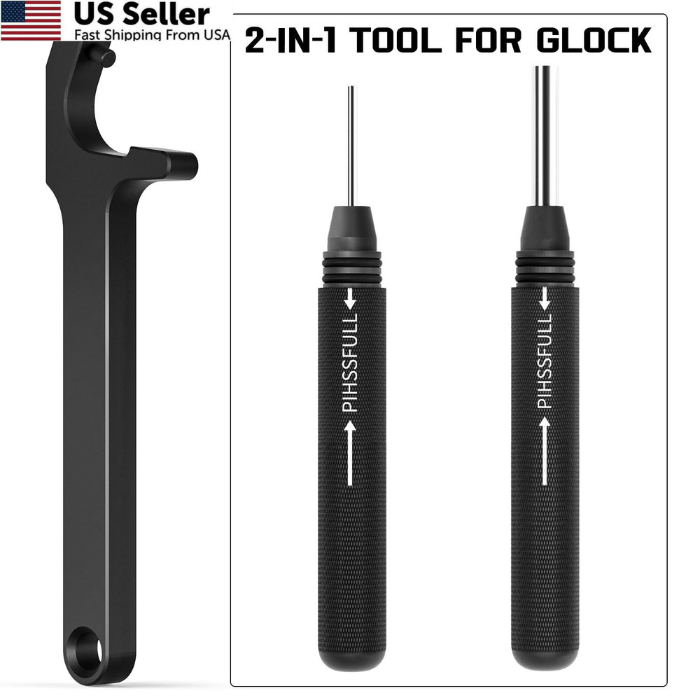 2-in-1 Tool Kit for Glock with Front Sight Remove, Magazine Silver