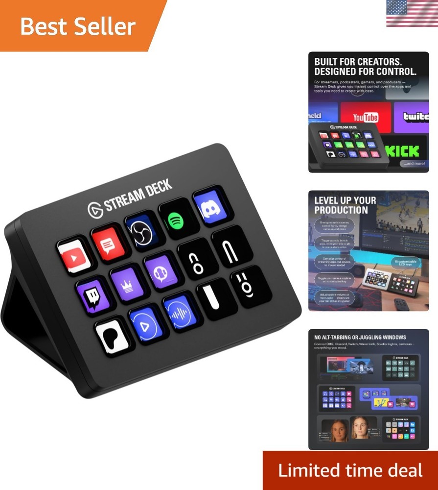 Compact Stream Deck MK.2: 15 Customizable Keys for Enhanced Streaming Experience
