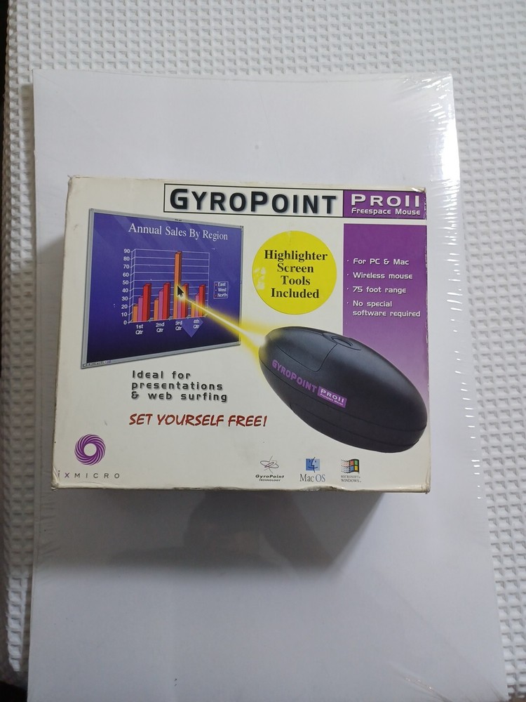 GYROPOINT PRO II FREESPACE Mouse FOR MAC AND WINDOWS Open Box