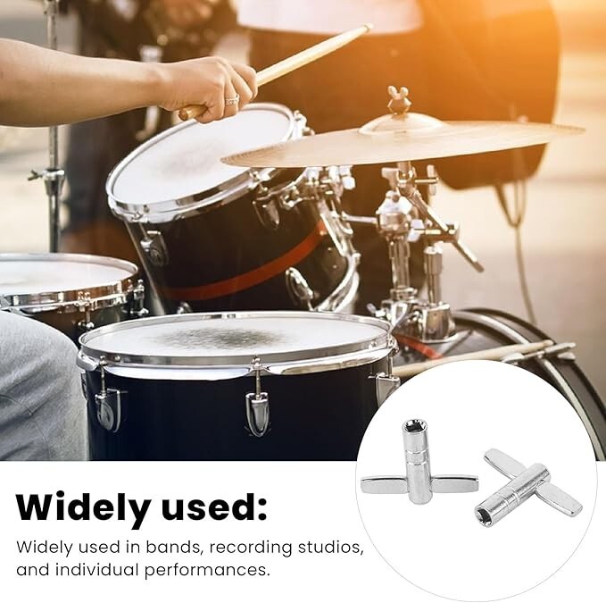 Zenison 3 Pack Metal Drum Tuning Keys Tuner Solid Standard 5mm Square