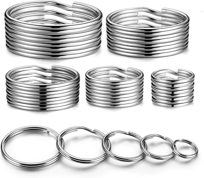 Key Rings  Assortment Heavy Duty Split Key Ring Loops in Small...