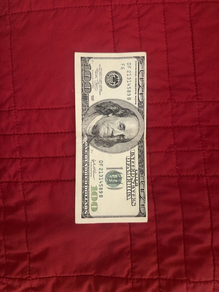 2003 Series Error $100 Bill Miscut - Misaligned On Front
