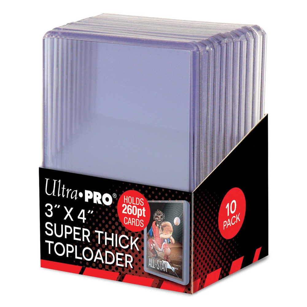 10 ULTRA PRO 3x4 top loader 260pt super thick FOOTBALL BASEBALL TOP LOADER