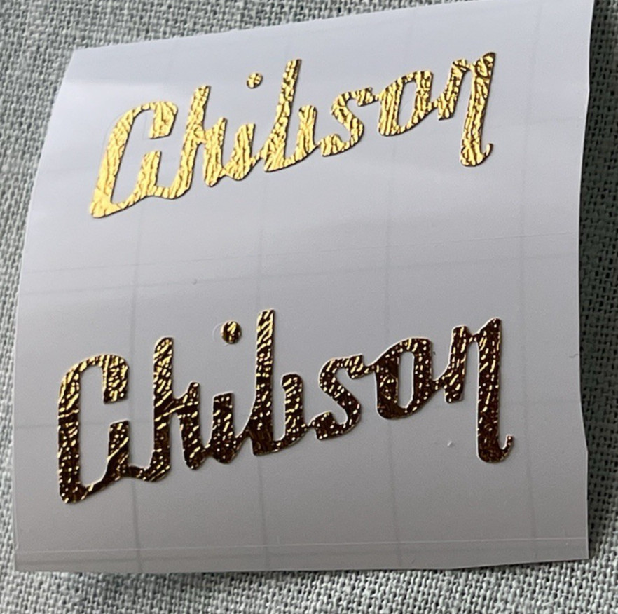 2 Chibson Gold Textured Vinyl Permanent Vinyl Different Sizes