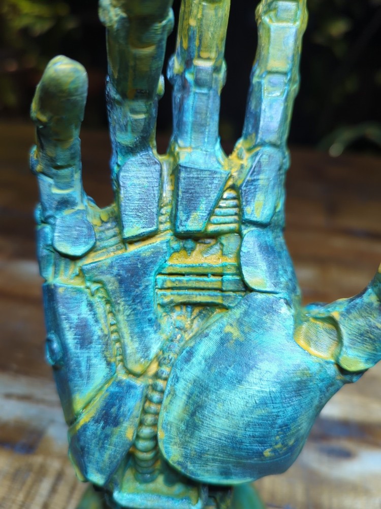 Ocean Patina Robot Cyborg Skeleton Hand Controller Holder