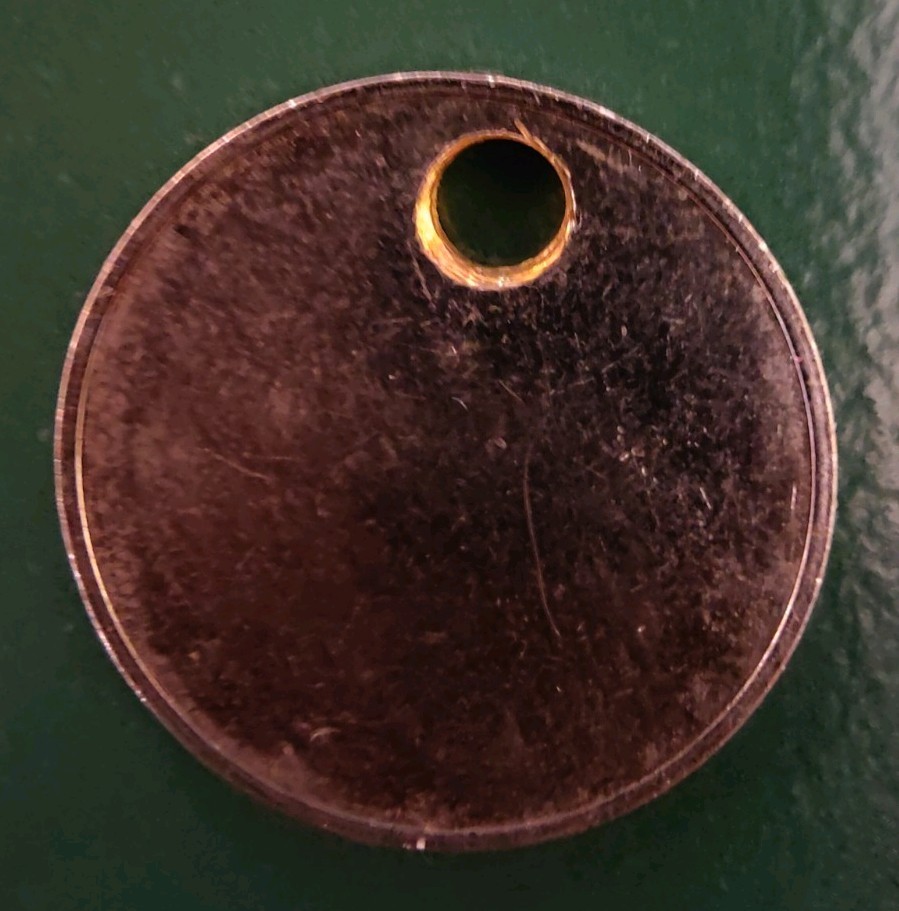 Woolley Colliery Pit Check Tally Token marked Woolley Colliery 3432